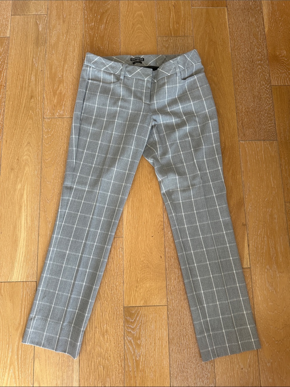 Express - Gray Windowpane Dress Pants